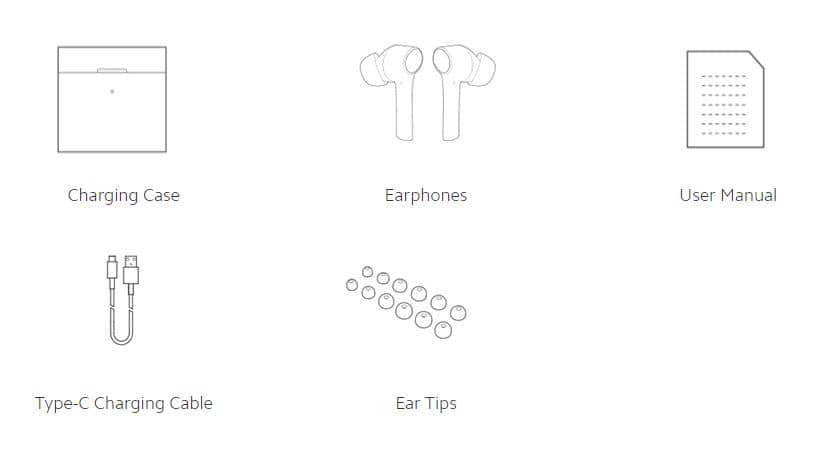 Mi True Wireless Earphones 2 Pro box content